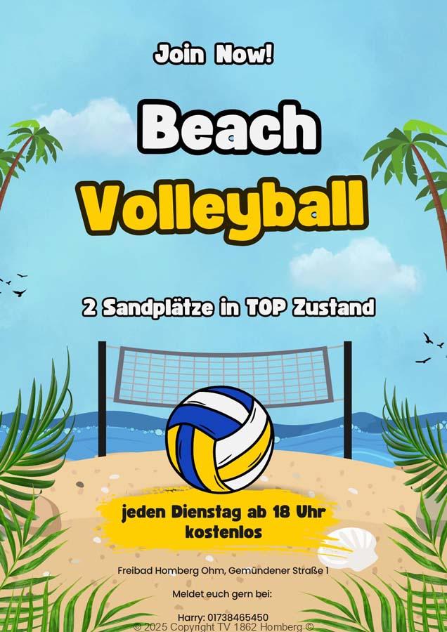 Beachvolleyball im Homberger Freibad jeden Dienstag ab 18:00 Uhr